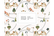 Train Landscape Railway pattern, a Pattern Graphic by Milatoo (Thumbnail 2 of 4)
