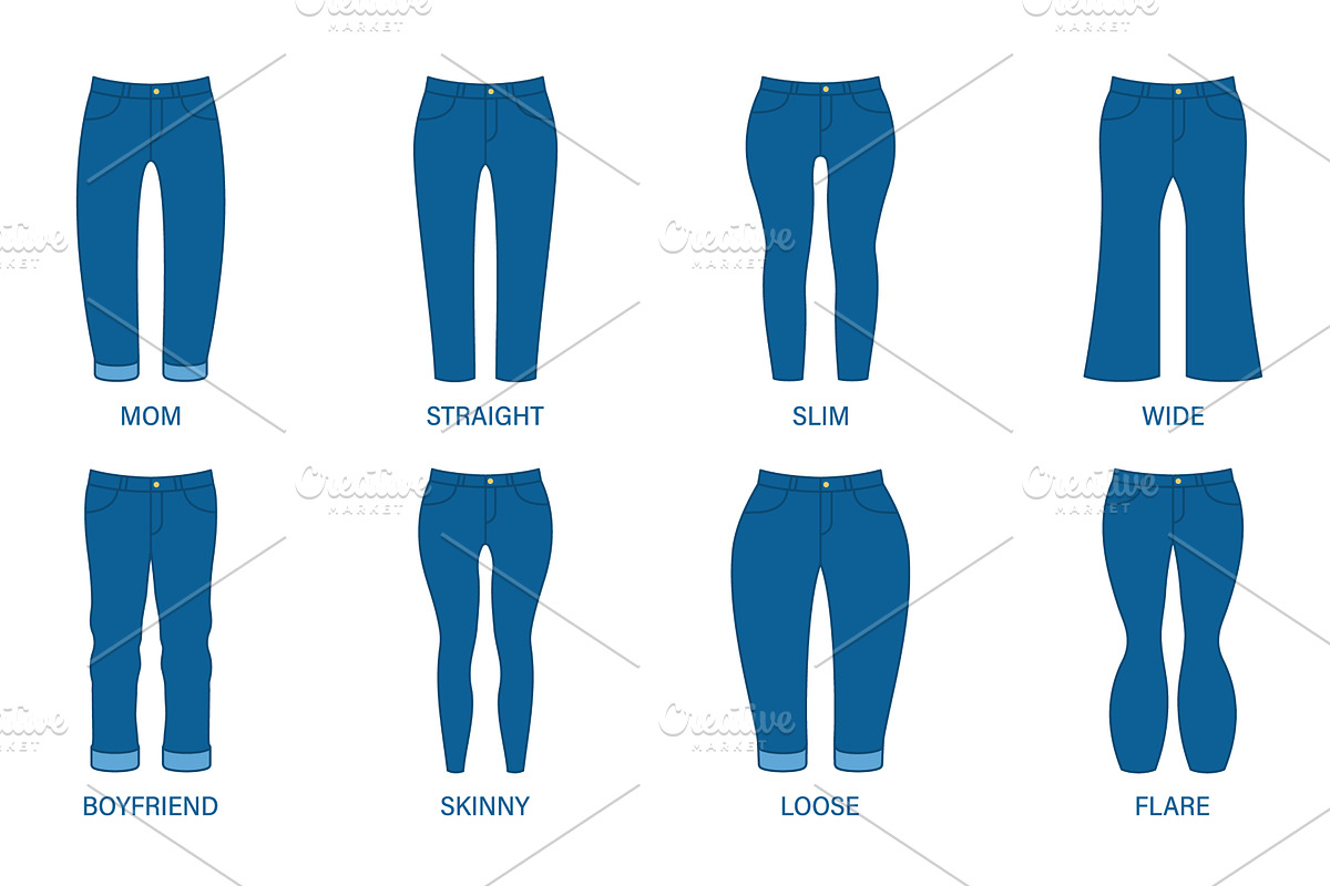 Female Denim Pants Style, an Object Illustration by Vector Creator