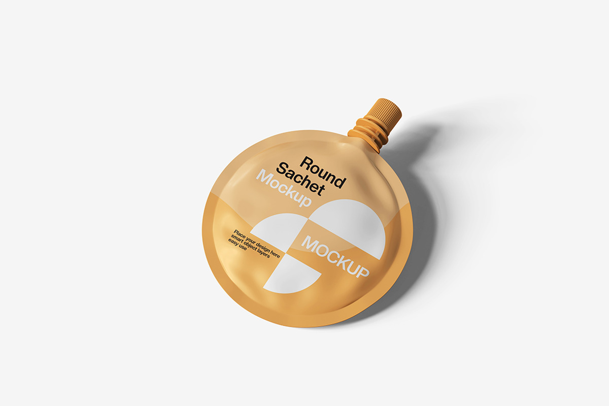Round Sachet Mockup, a Packaging Mockup by Indah (Photo 2 of 6)