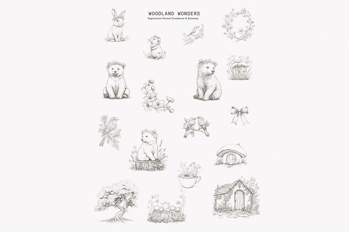 antique clipart graphite set, a Decorative Illustration by Pink Studio Art (Photo 9 of 11)