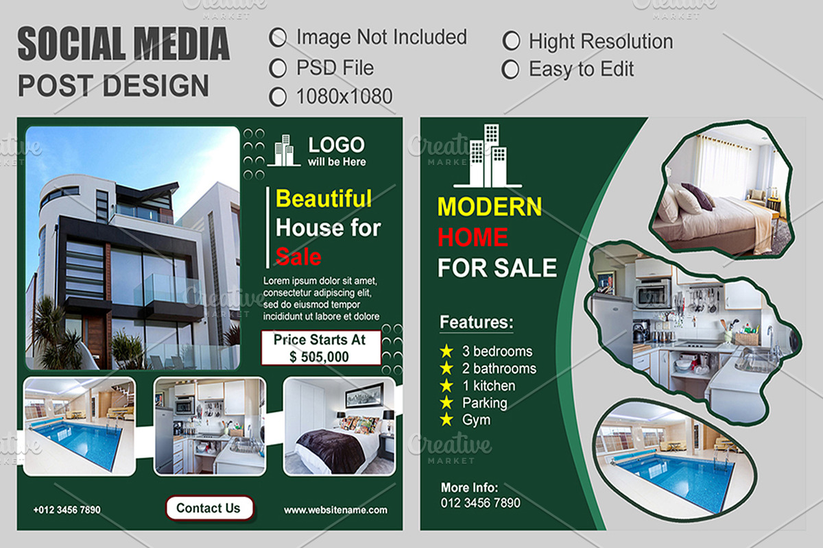 20 Real Estate Instagram Post Kit preview 6
