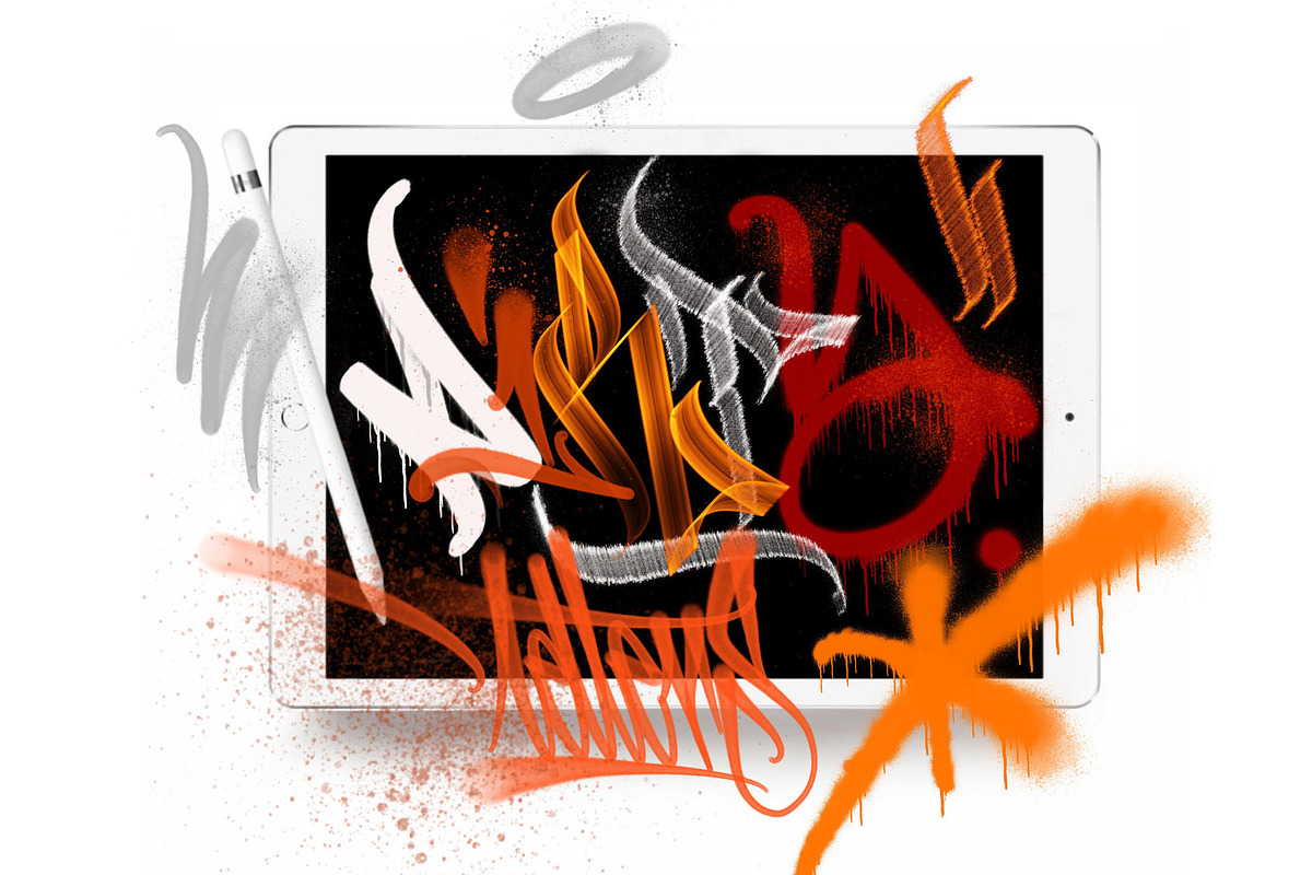 Graffiti Brushes For Procreate, a Brush Add-On by Torus1 (Photo 1 of 9)