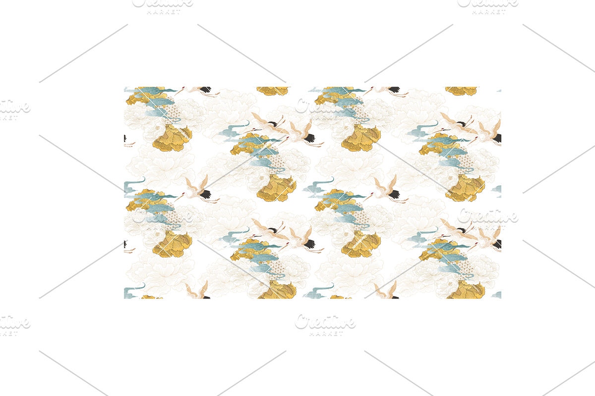 Crane birds with natural elements, a Pattern Graphic by marukopum (Photo 13 of 15)