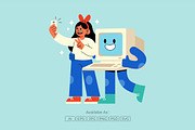 Human AI Selfie Cute Cartoon, a Work Illustration by Partikusi Design (Thumbnail 2 of 3)