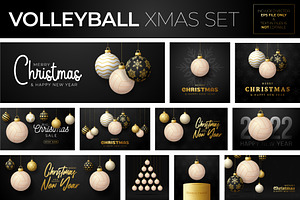 volleyball Christmas card set.