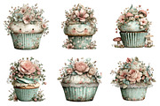 Whimsical spring cupcake clipart, an Illustration by SinaCreation (Thumbnail 5 of 11)