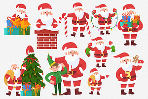Santa Claus Vector Set, an Object Graphic by Eklip Studio