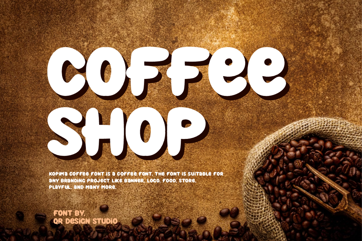 Kopima Coffee Font, a Sans Serif Font by QR Design Studio (Photo 6 of 7)