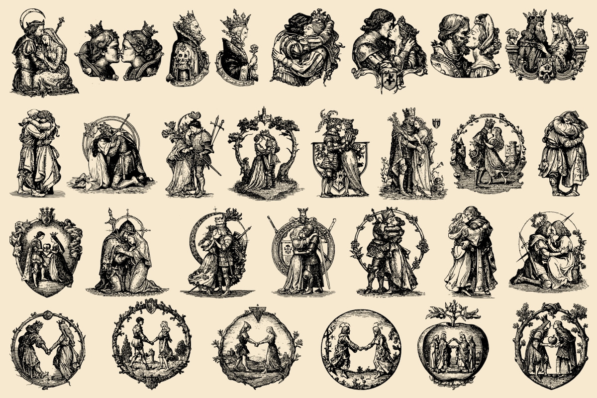 Medieval Love illustrations, a Decorative Illustration by Nocturnal Wolf (Photo 10 of 16)