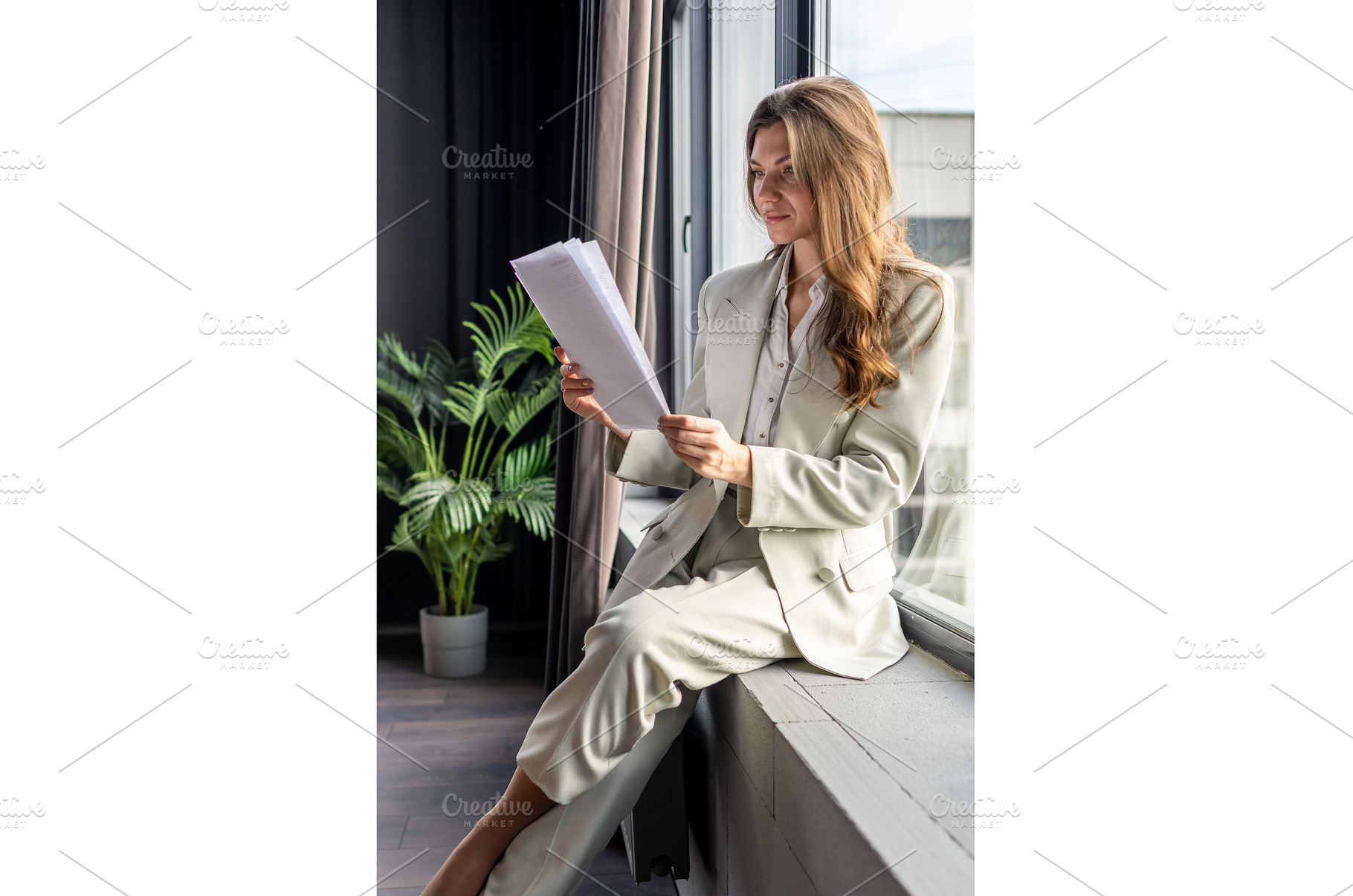 Businesswoman reviewing important, a Business Photo by undrey
