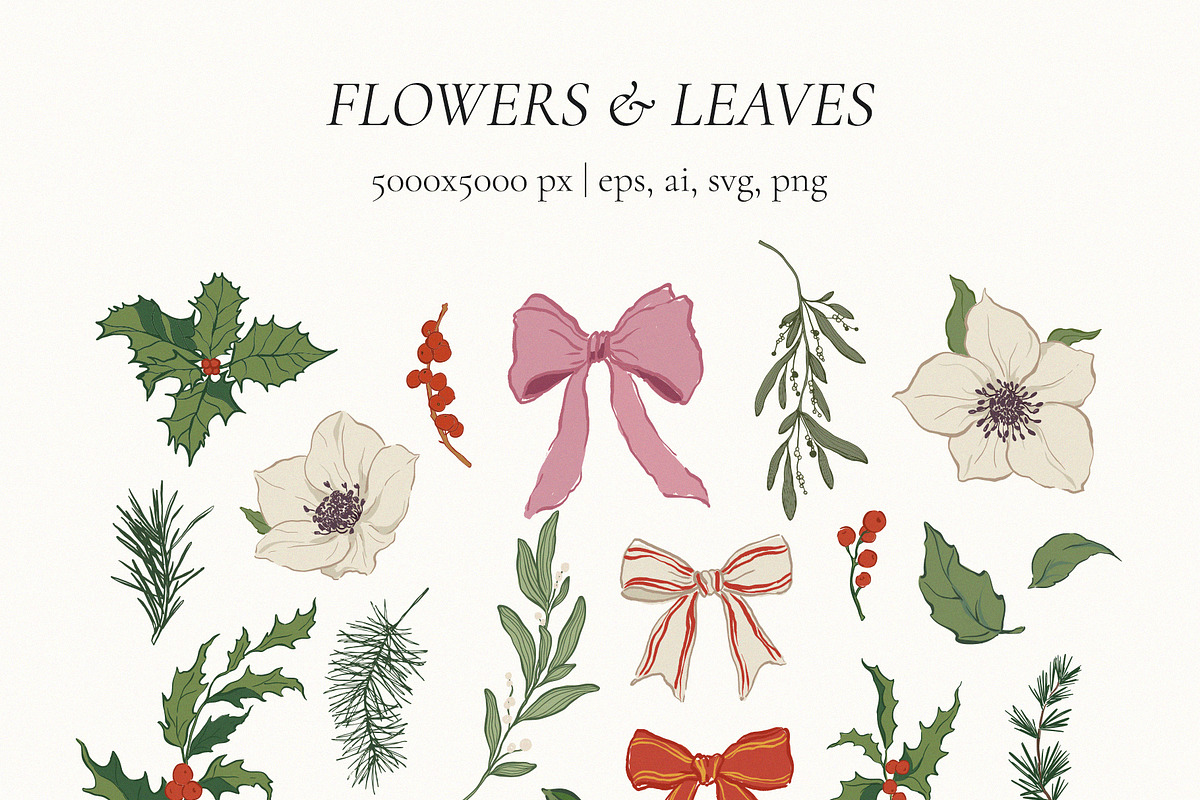 Winter Garden vector flowers frames, an Object Graphic by Yuliya Derbisheva (Photo 9 of 11)