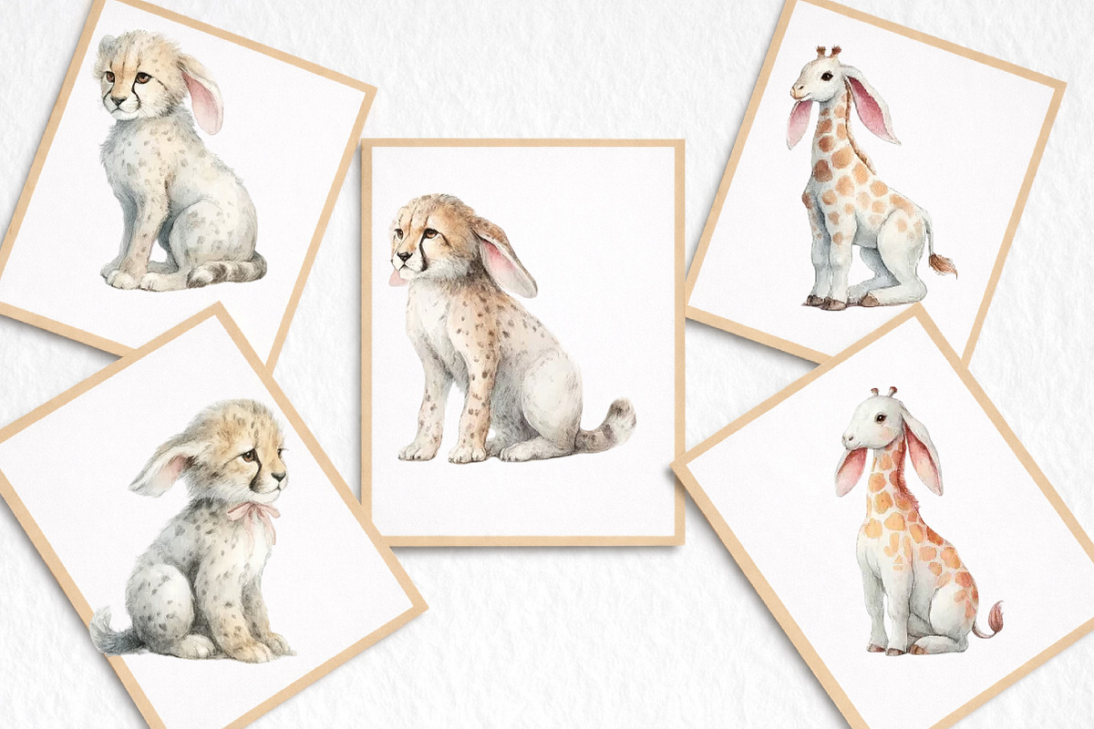 Watercolor Safari Animals Clipart, an Illustration by DreamArtGraphic (Photo 7 of 8)