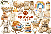 Neutral Baby Watercolor Clipart, an Illustration by Dream Creation (Thumbnail 1 of 9)