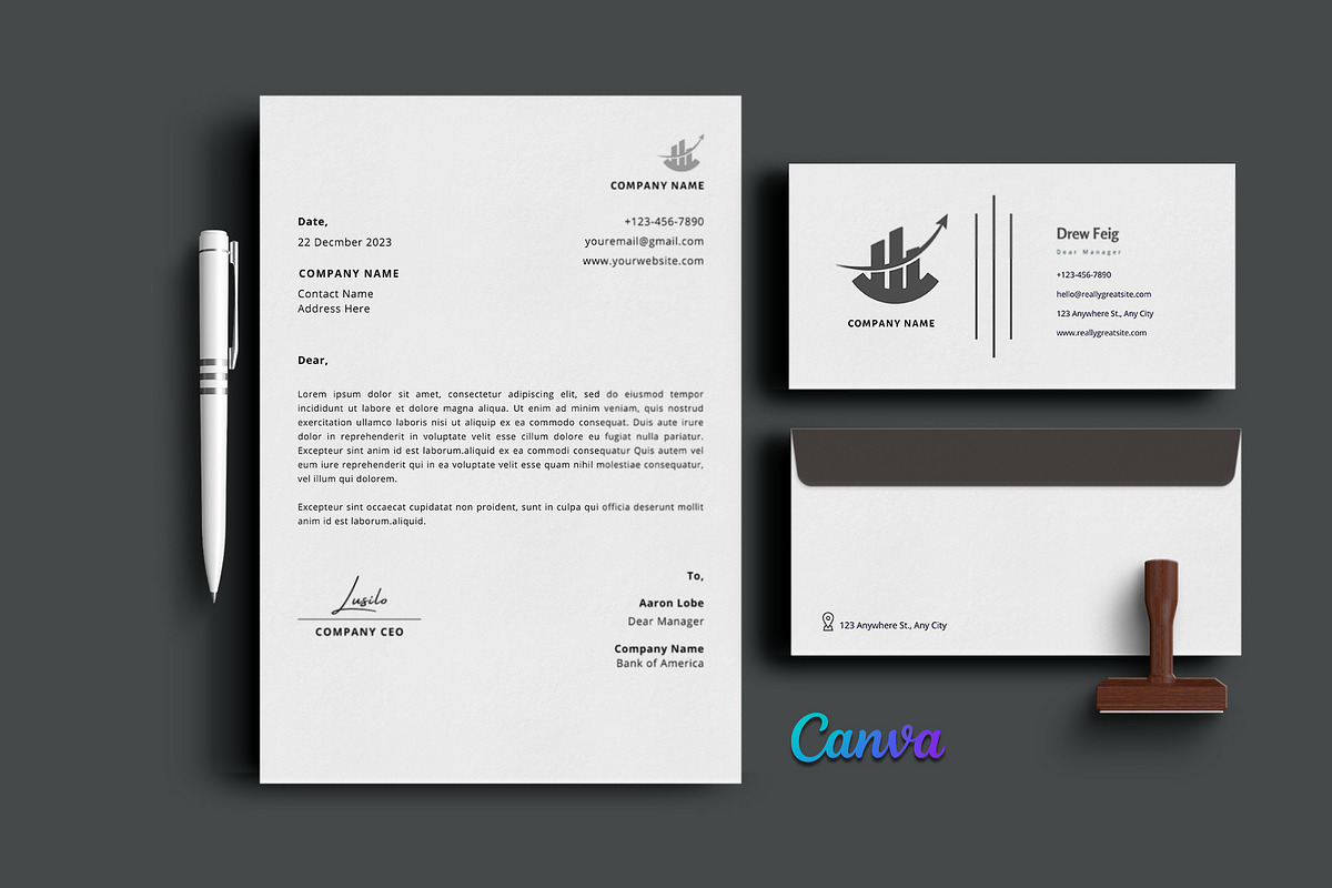 Simple Minimal Stationery Templates, a Stationery Template by Design Zone (Photo 1 of 3)