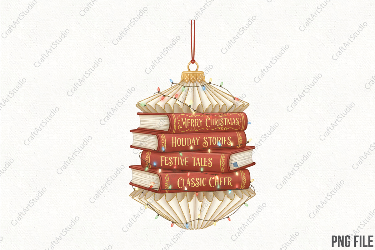 Christmas Ornament Book PNG, an Illustration by CraftArtStudio (Photo 1 of 4)
