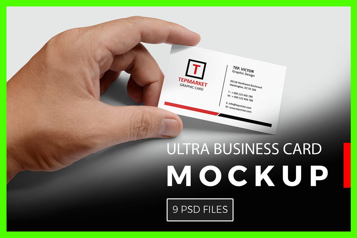 Business Card Mockup, a Business Card Template by resumetemplathttps://d3es (Photo 1 of 12)