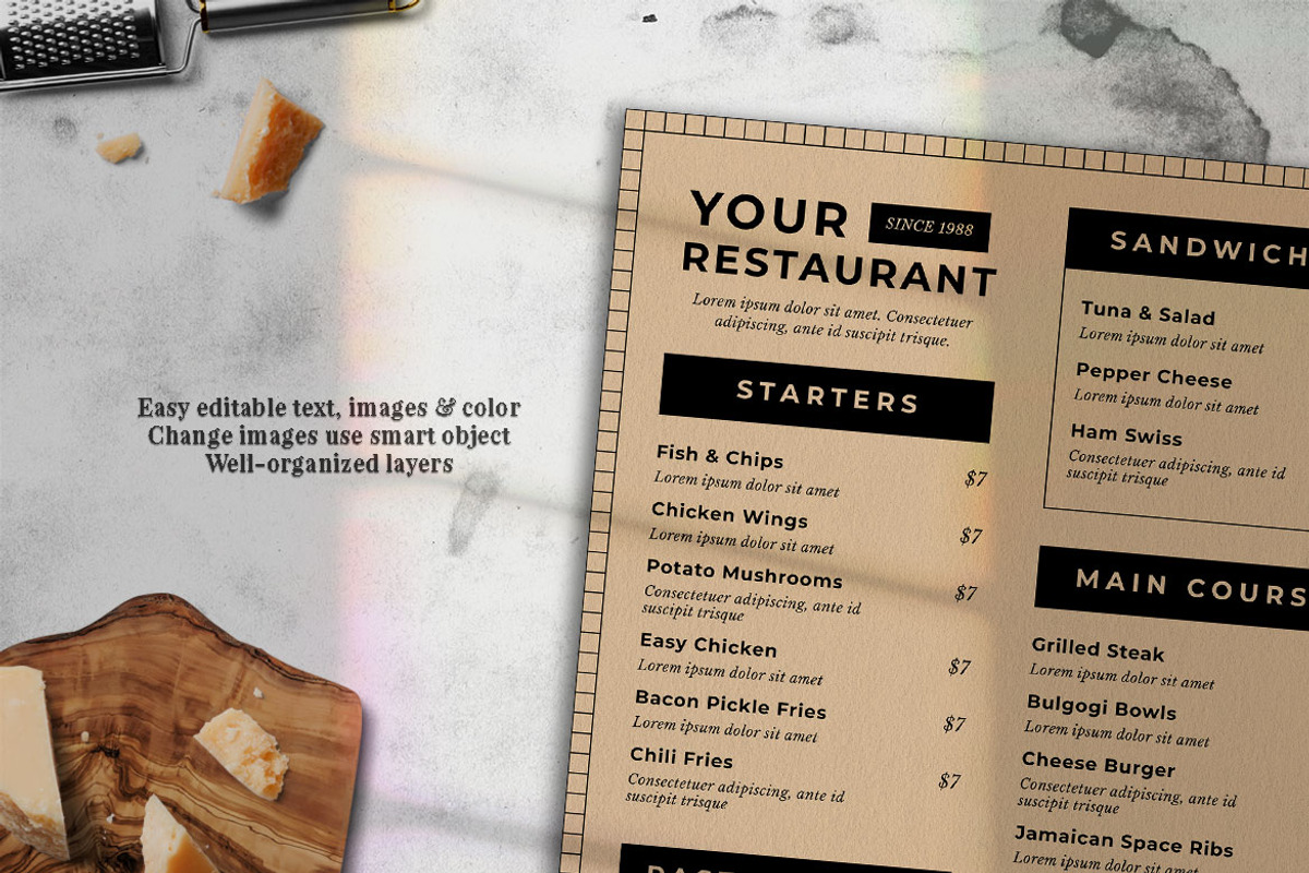 Vintage Food Menu, a Print Template by The Savory Directors (Photo 2 of 3)
