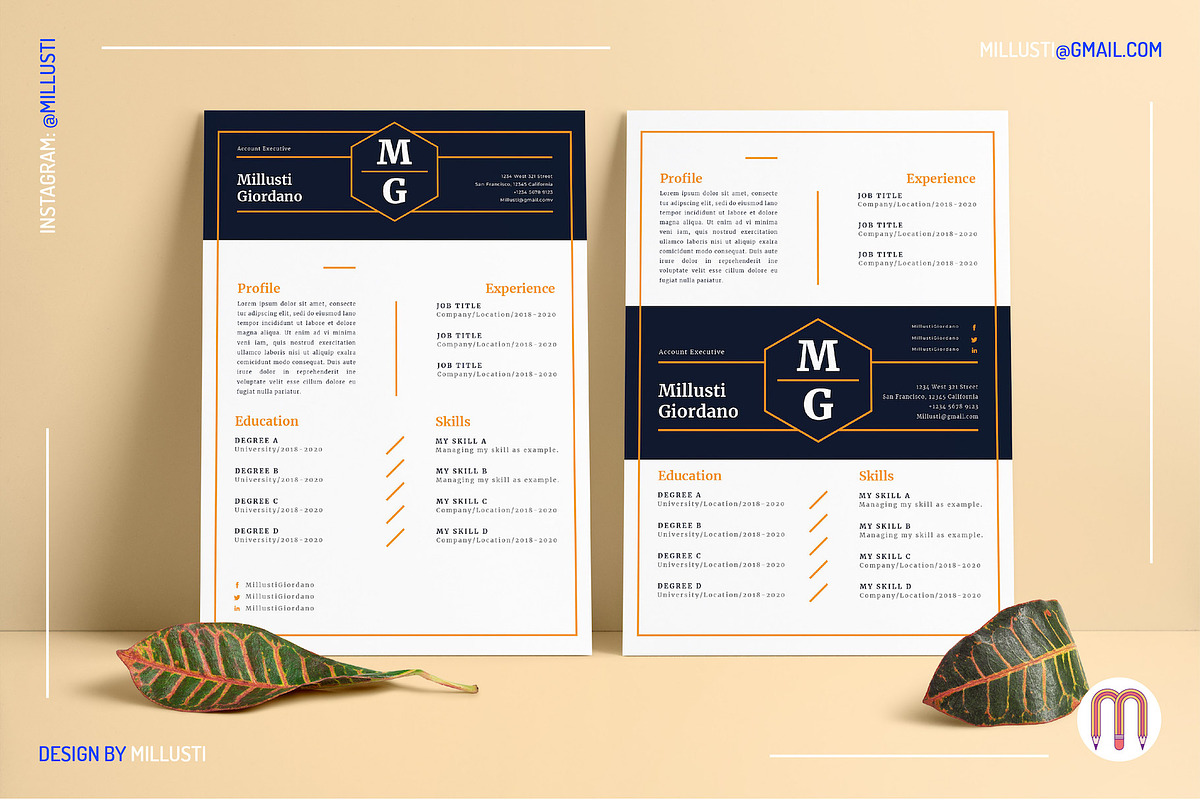 Minimalist Hexagonal Resume CV, a Resume Template by Millusti (Photo 1 of 5)