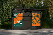 Urban Bus Stop Poster Mockup, an Advertising Mockup by graphicsauce (Thumbnail 1 of 3)