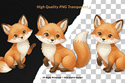 15 Bundle Watercolor Cute Fox Forest, an Animal Illustration by Morspective (Thumbnail 2 of 8)