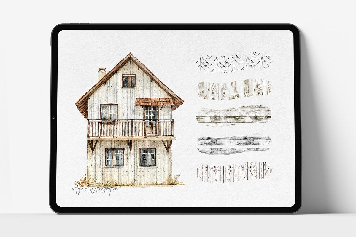 Procreate Watercolor Wood Texture, a Brush Add-On by HopeArtIllustration (Photo 3 of 8)