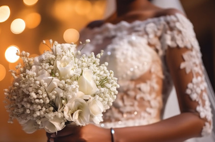 Hands of black bride with wedding bouquet. Generative AI., a Person Photo by AS photostudio