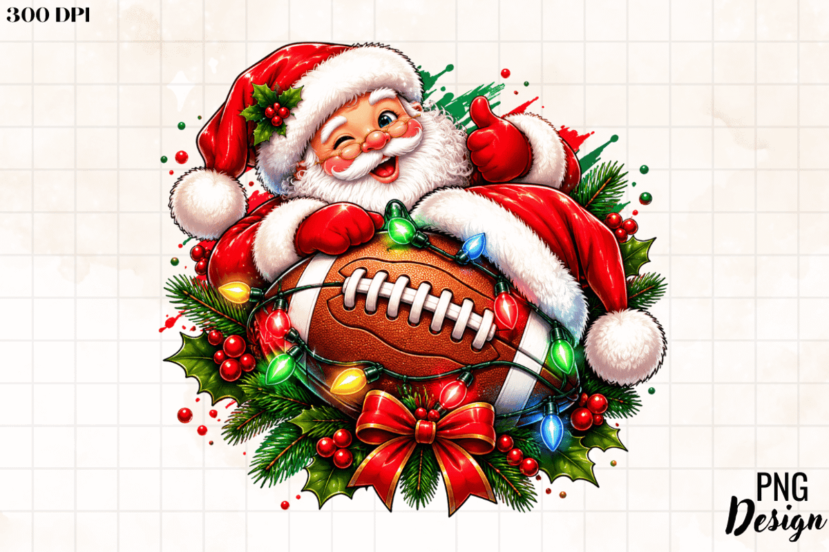 Football Christmas PNG T-Shirt, an Object Graphic by Cut File (Photo 3 of 3)