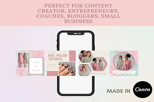 300 Pink Green Instagram Template