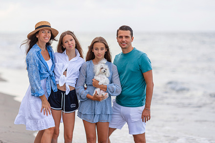 Young family on vacation have a lot of fun