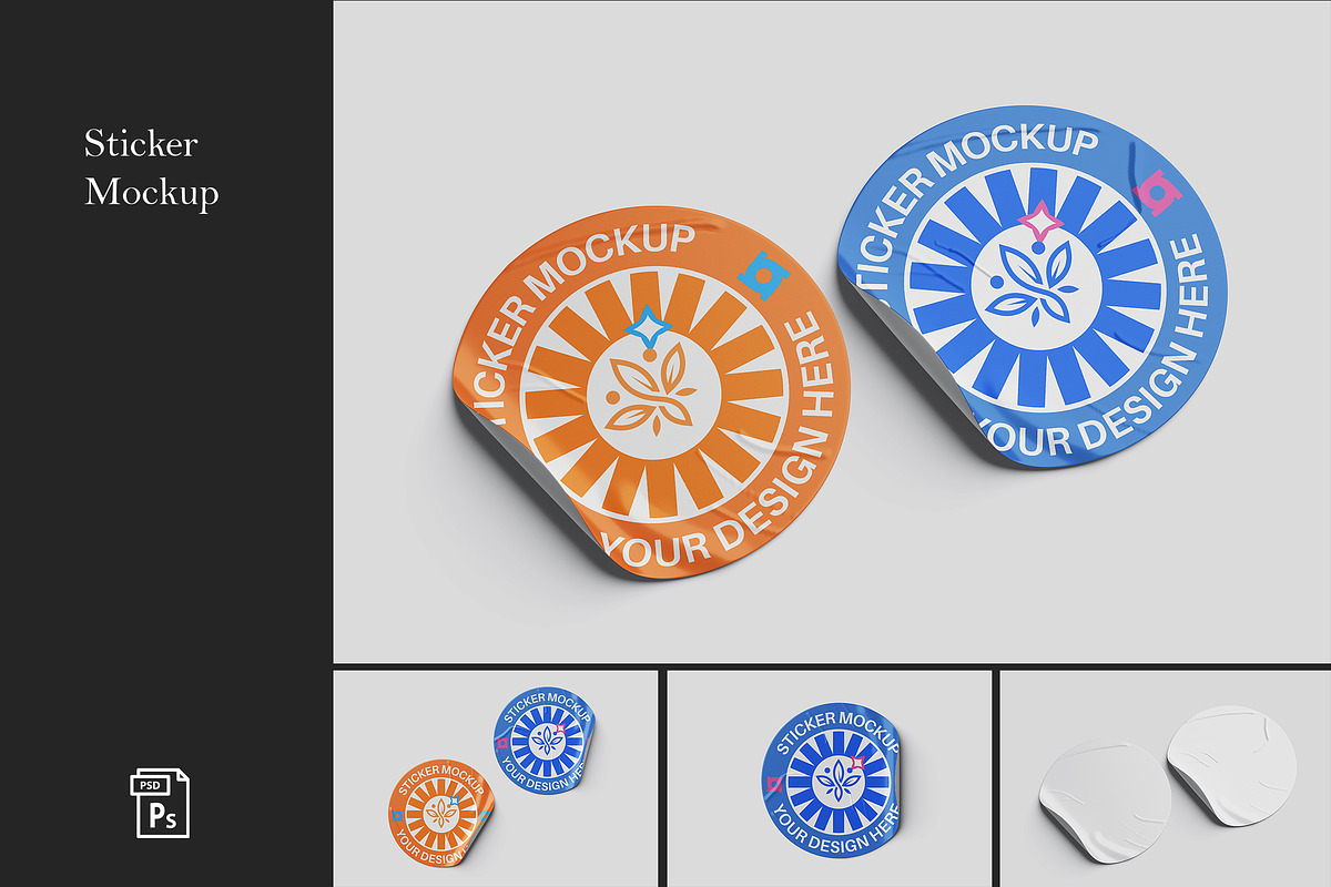 Sticker Mockup, a Pens & Pencil Mockup by SimpangGraphics (Photo 1 of 4)