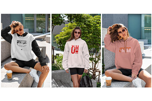 Hoodie Mockups Stylish Woman