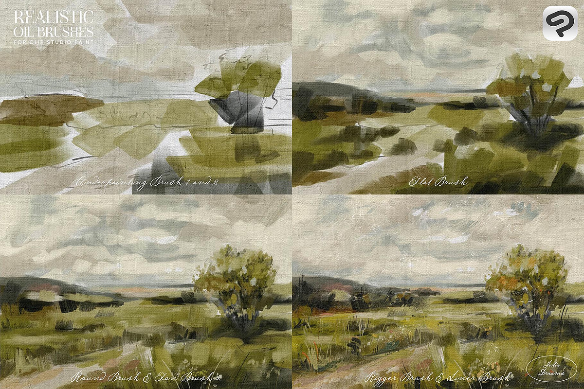 Realistic Oil Brushes CSP, a Brush Add-On by Julia Dreams (Photo 2 of 8)