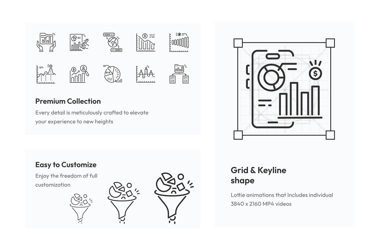 Data Analytics Animated Icons, an Outline Icon by Prosymbols (Photo 3 of 4)