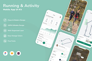 Running Activity Tracker App UI Kit