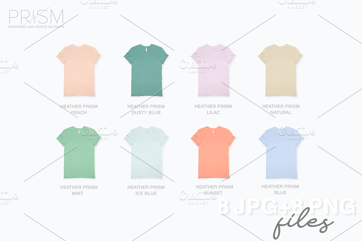 Bella Canvas 3001 Prism Heather Tees, a Shirt Mockup by Inspire Mockups (Photo 4 of 4)
