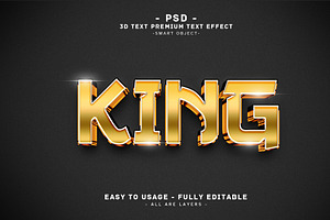 Golden King 3D Text Effect PSD, a Layer Style Add-On by Md Jahidul99