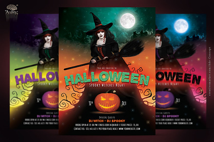 Halloween Witches Party Flyer