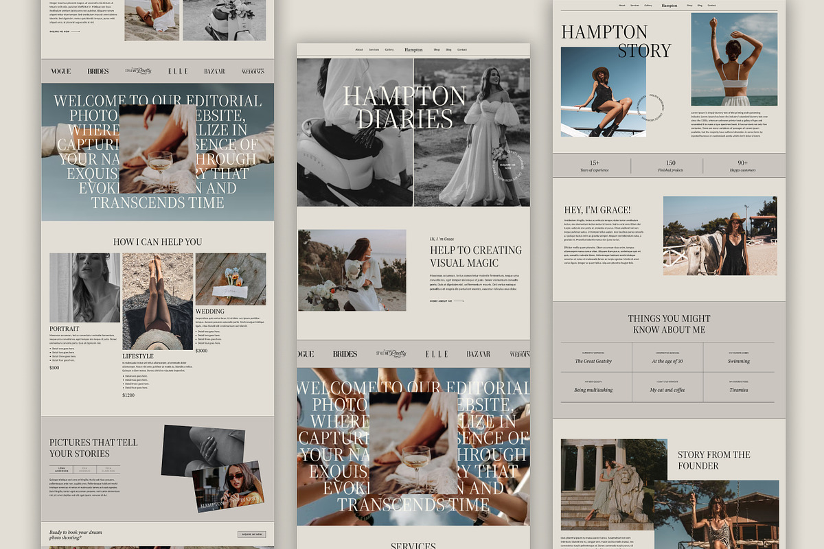 Hampton | Showit & Canva Bundle, a Landing Page Template by Lavinia Visuals (Photo 3 of 10)