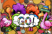 Clipart Kit of Funky Flamingo, an Animal Illustration by NiiiNArt (Thumbnail 8 of 8)