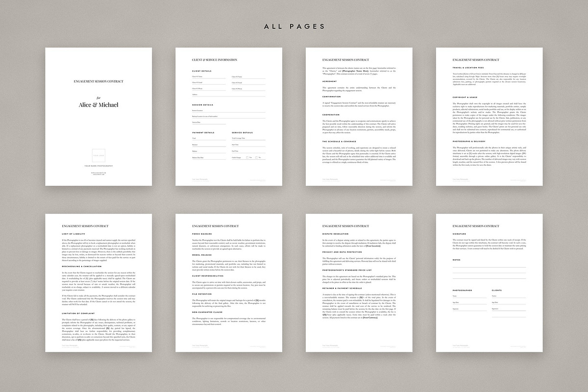 Engagement Session Contract, a Stationery Template by Cagdas Yoldas (Photo 6 of 8)