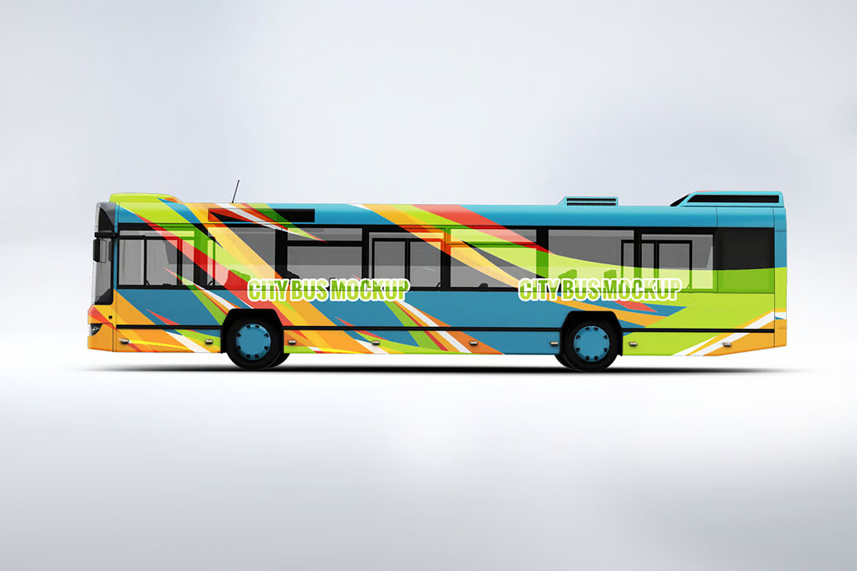 City Bus Mock-Up, a Product Mockup by DesignRushMarket (Photo 4 of 6)