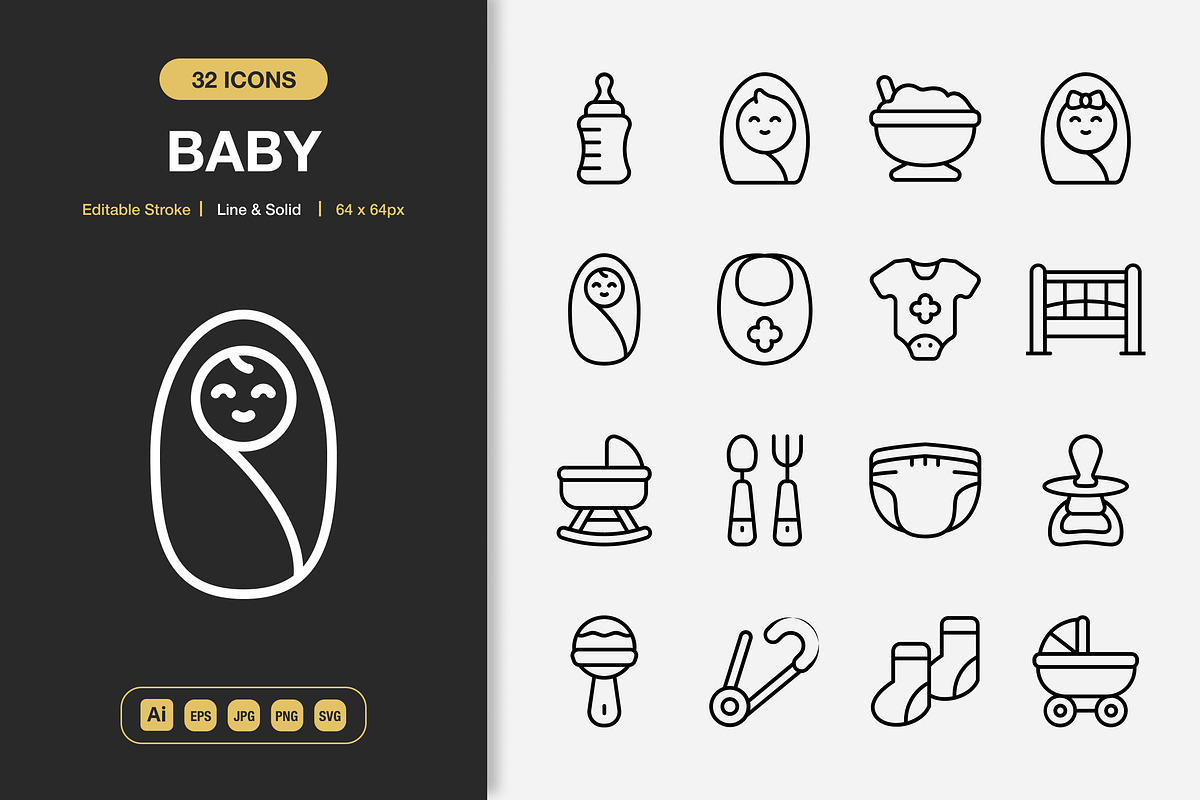 Baby Icons, an Icon by Spacepixel Creative (Photo 1 of 3)
