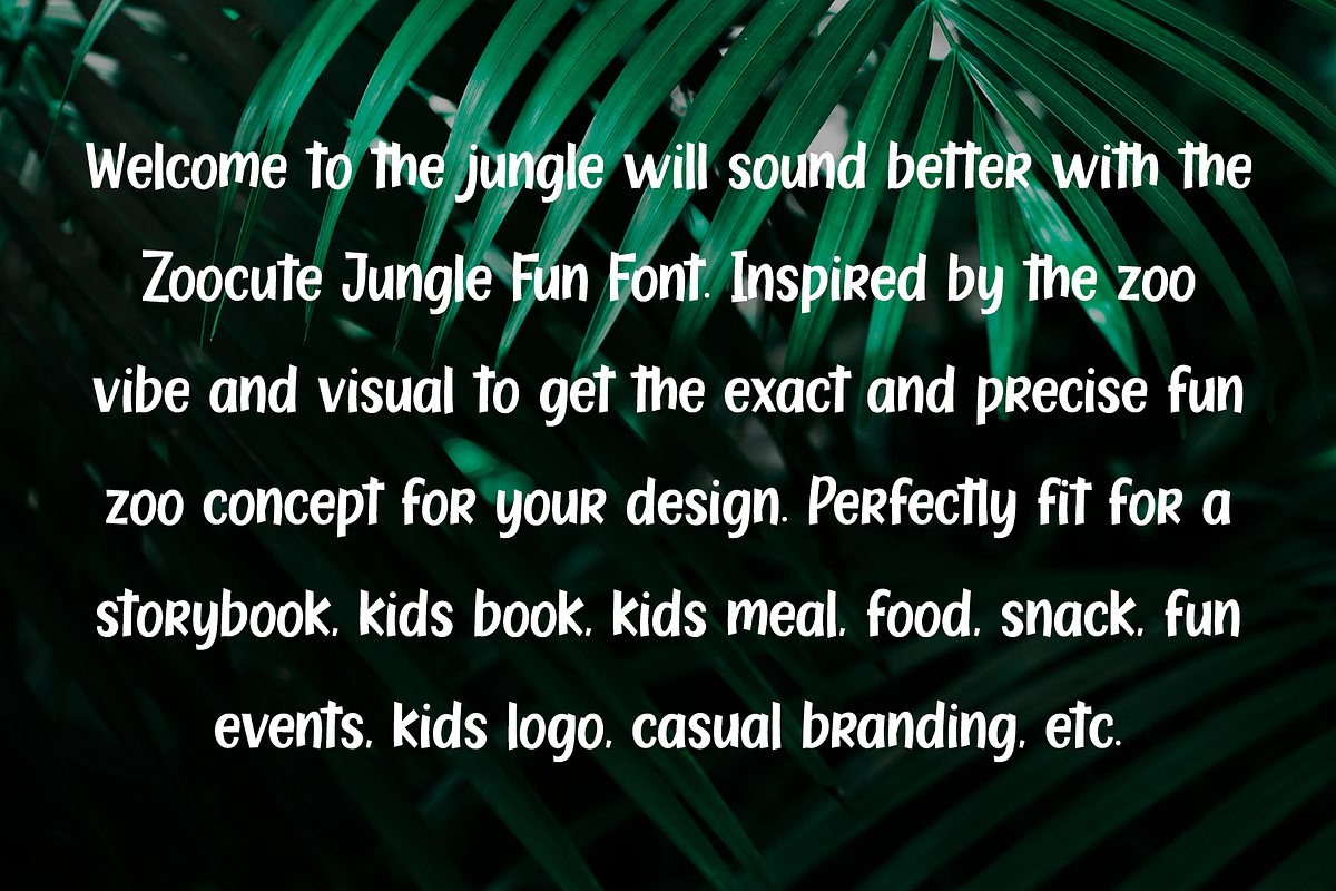 Zoocute – Jungle Fun Fonts, a Sans Serif Font by Konstantine Studio (Photo 2 of 5)