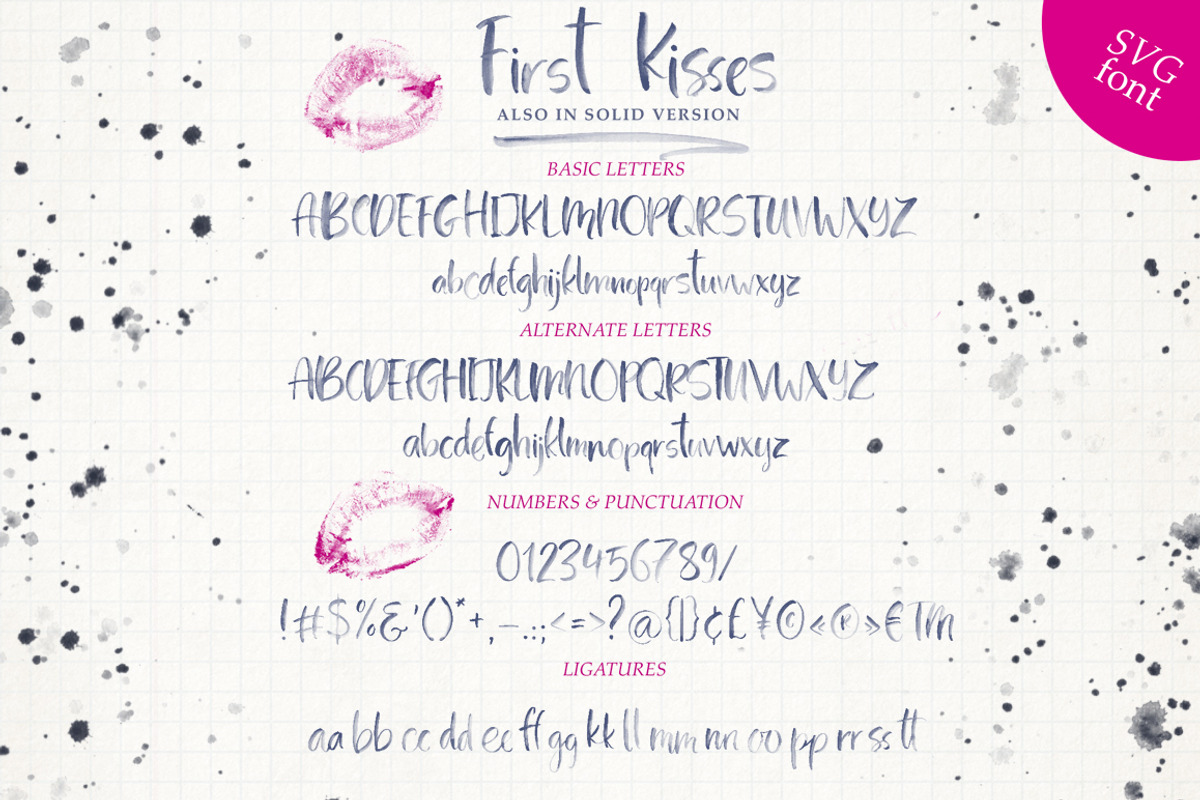First Kisses Watercolor SVG font, a Font by Red Ink (Photo 5 of 11)