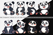 Smiling Panda Clipart, a Graphic by Artnoy (Thumbnail 2 of 5)