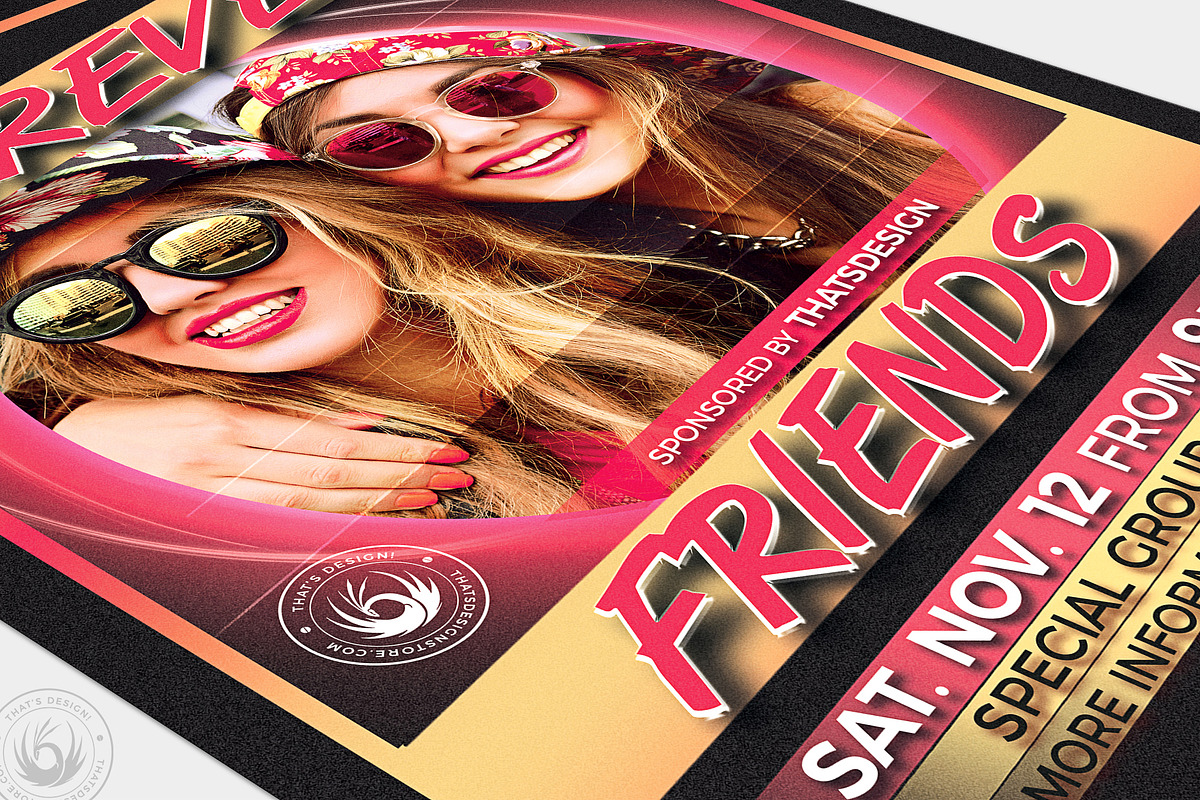 Forever Friends Flyer Template, a Flyer Template by ThatsDesignArt (Photo 3 of 7)