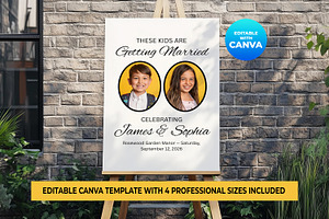 These Kids Are Getting Married Sign, a Flyer Template by M9 Design