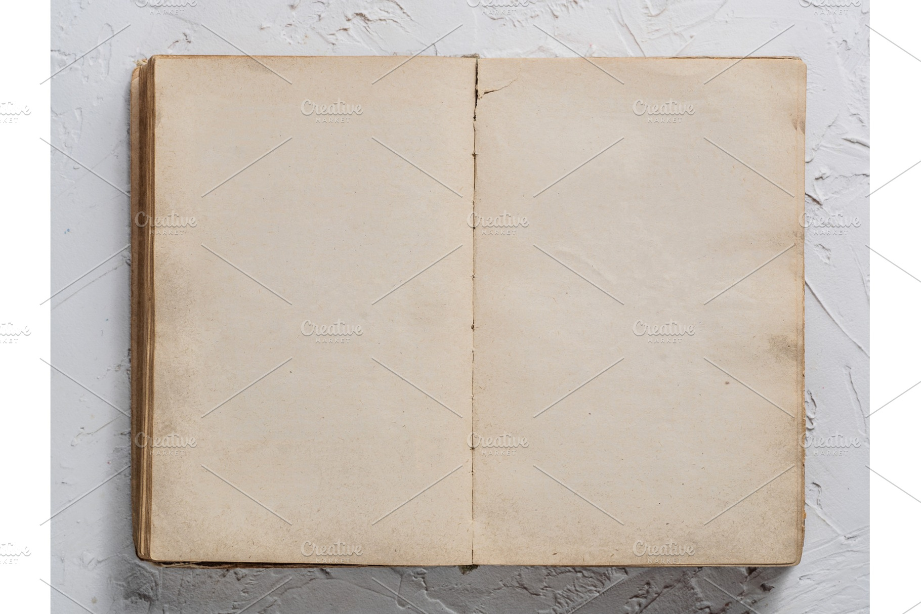Open book blank on white concrete background stock photo containing old and, a School & Education Photo by Fascinadora