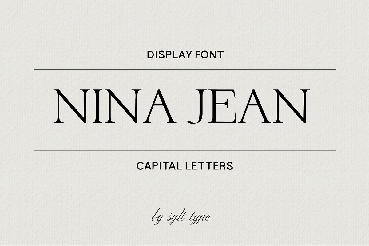 Nina Jean Display Font, a Serif Font by Sylt Type (Photo 2 of 5)