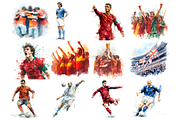 Europe Soccer Clipart Bundle, a Decorative Illustration by stickermadness (Thumbnail 4 of 4)